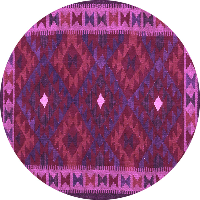 Round Oriental Purple Traditional Rug, con2545pur
