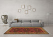 Machine Washable Oriental Brown Traditional Rug in a Living Room,, wshcon2545brn