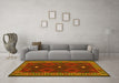 Machine Washable Oriental Yellow Traditional Rug in a Living Room, wshcon2545yw