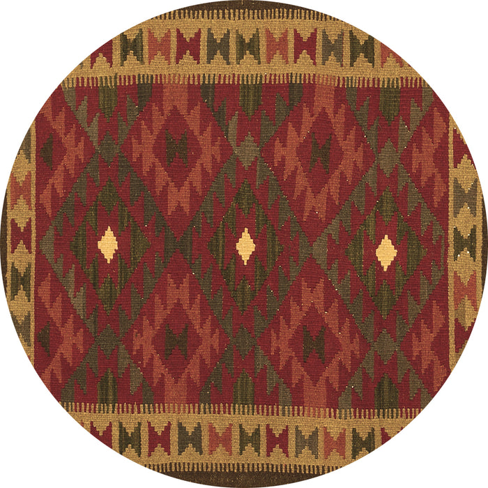 Round Oriental Brown Traditional Rug, con2545brn