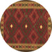 Round Oriental Brown Traditional Rug, con2545brn