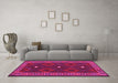 Machine Washable Oriental Pink Traditional Rug in a Living Room, wshcon2545pnk