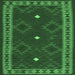 Square Machine Washable Oriental Emerald Green Traditional Area Rugs, wshcon2545emgrn