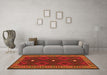 Machine Washable Oriental Orange Traditional Area Rugs in a Living Room, wshcon2545org