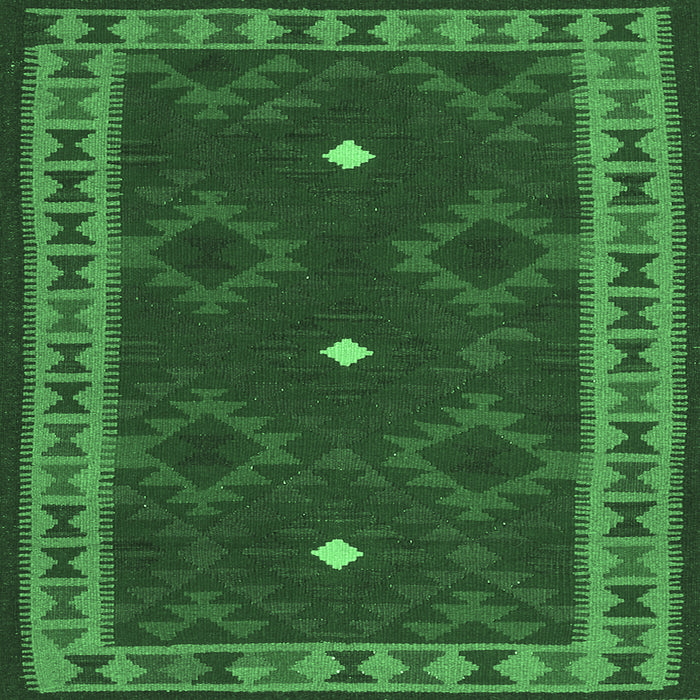 Square Oriental Emerald Green Traditional Rug, con2545emgrn