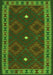 Serging Thickness of Machine Washable Oriental Green Traditional Area Rugs, wshcon2545grn