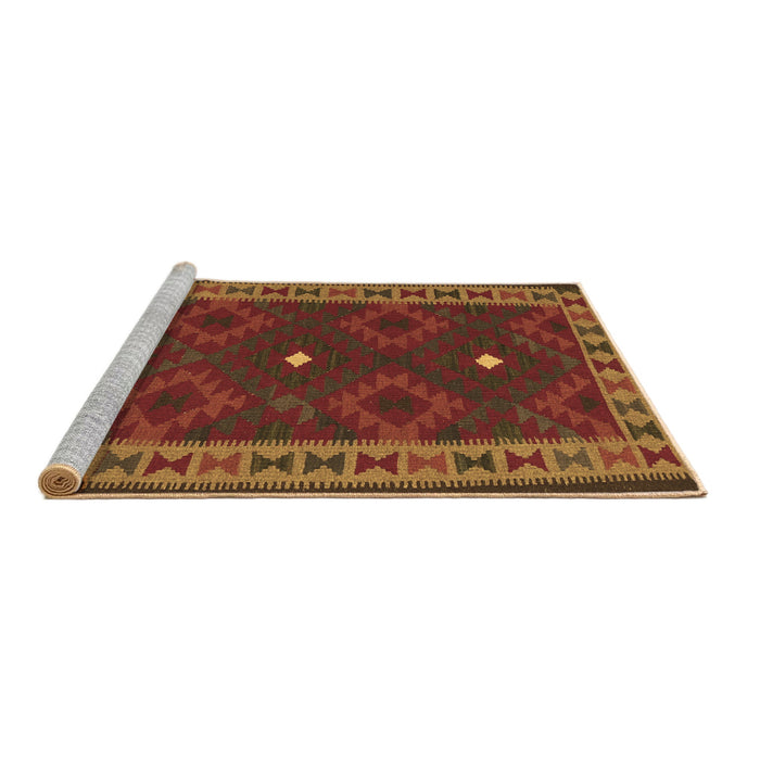 Sideview of Machine Washable Oriental Brown Traditional Rug, wshcon2545brn