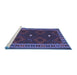 Sideview of Machine Washable Oriental Blue Traditional Rug, wshcon2545blu