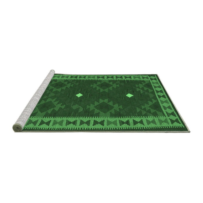 Sideview of Machine Washable Oriental Emerald Green Traditional Area Rugs, wshcon2545emgrn