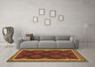 Machine Washable Oriental Brown Traditional Rug in a Living Room,, wshcon2546brn