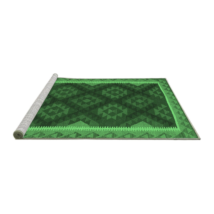 Sideview of Machine Washable Oriental Emerald Green Traditional Area Rugs, wshcon2546emgrn
