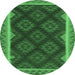 Round Oriental Emerald Green Traditional Rug, con2546emgrn
