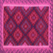 Square Machine Washable Oriental Pink Traditional Rug, wshcon2546pnk