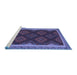 Sideview of Machine Washable Oriental Blue Traditional Rug, wshcon2546blu