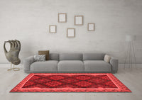 Machine Washable Oriental Red Traditional Rug, wshcon2546red