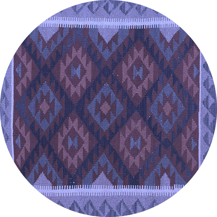 Round Machine Washable Oriental Blue Traditional Rug, wshcon2546blu