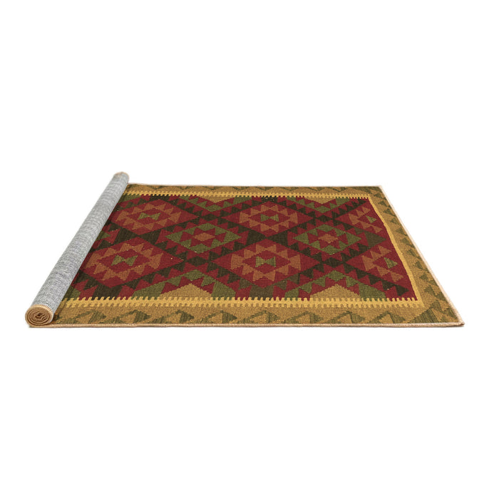 Sideview of Machine Washable Oriental Brown Traditional Rug, wshcon2546brn
