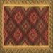 Square Machine Washable Oriental Brown Traditional Rug, wshcon2546brn