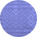 Round Southwestern Blue Country Rug, con2547blu