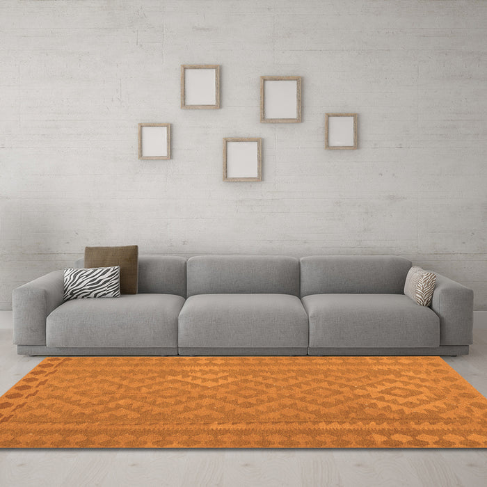 Machine Washable Southwestern Orange Country Area Rugs in a Living Room, wshcon2547org