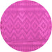 Round Southwestern Pink Country Rug, con2547pnk