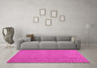 Machine Washable Southwestern Pink Country Rug in a Living Room, wshcon2547pnk