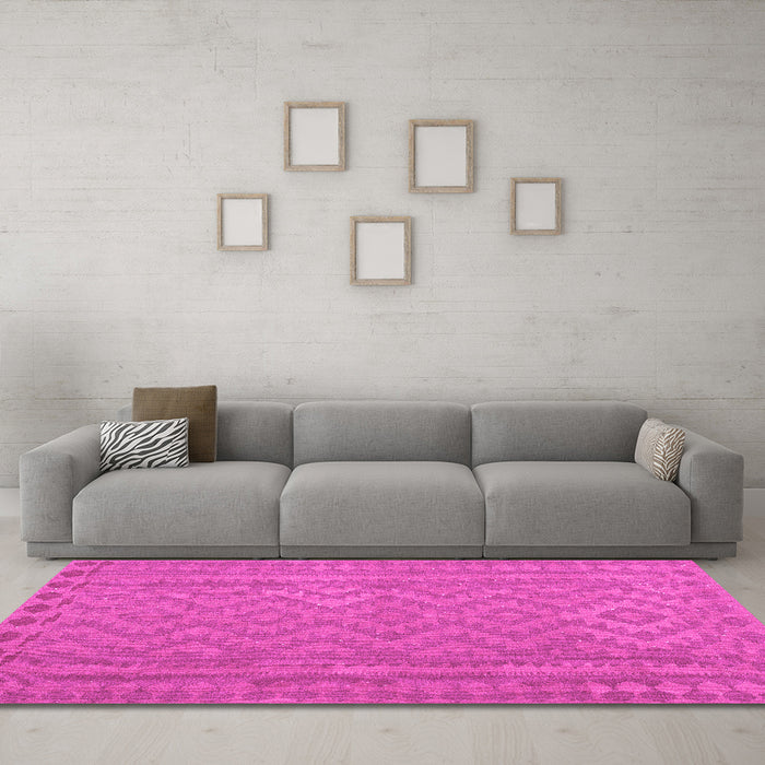 Machine Washable Southwestern Pink Country Rug in a Living Room, wshcon2547pnk