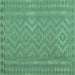 Square Southwestern Turquoise Country Rug, con2547turq