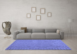 Machine Washable Southwestern Blue Country Rug in a Living Room, wshcon2547blu