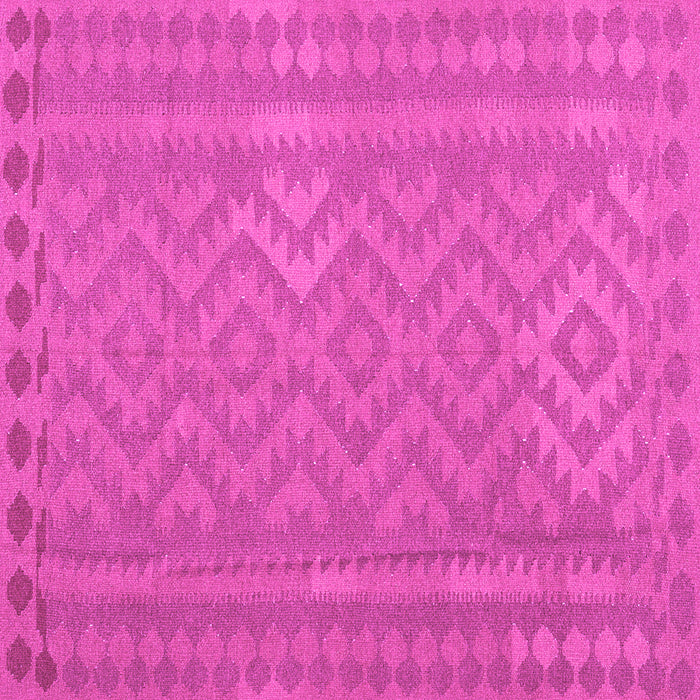 Square Machine Washable Southwestern Pink Country Rug, wshcon2547pnk