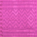 Square Machine Washable Southwestern Pink Country Rug, wshcon2547pnk