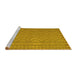 Sideview of Machine Washable Southwestern Yellow Country Rug, wshcon2547yw