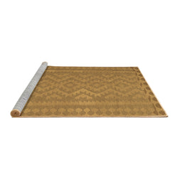 Sideview of Machine Washable Southwestern Brown Country Rug, wshcon2547brn