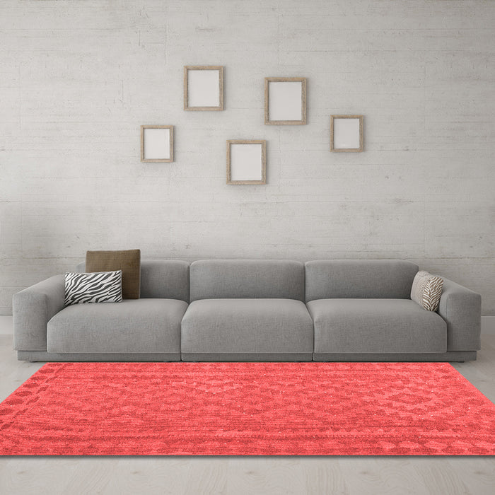 Country Red Washable Rugs
