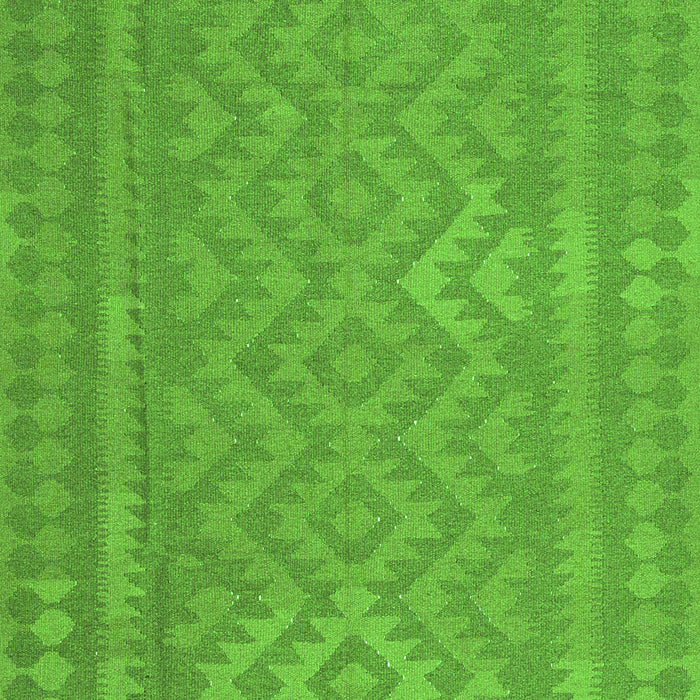 Serging Thickness of Machine Washable Southwestern Green Country Area Rugs, wshcon2547grn