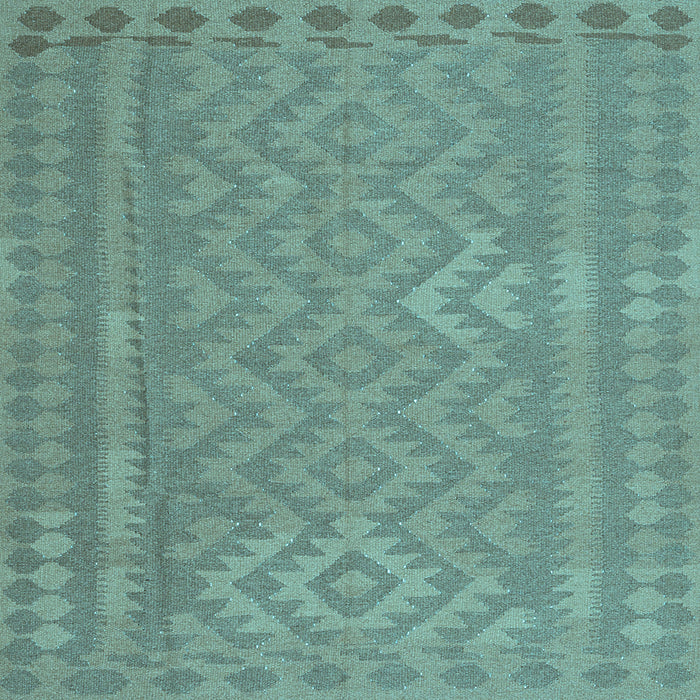 Square Machine Washable Southwestern Light Blue Country Rug, wshcon2547lblu