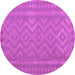 Round Southwestern Purple Country Rug, con2547pur