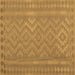 Square Machine Washable Southwestern Brown Country Rug, wshcon2547brn