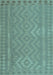 Southwestern Light Blue Country Rug, con2547lblu