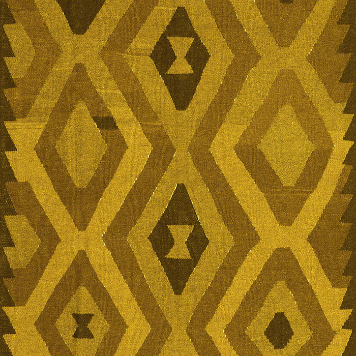 Machine Washable Southwestern Yellow Country Rug, wshcon2548yw