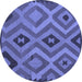 Round Southwestern Blue Country Rug, con2548blu