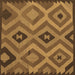 Square Machine Washable Southwestern Brown Country Rug, wshcon2548brn