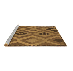 Sideview of Machine Washable Southwestern Brown Country Rug, wshcon2548brn