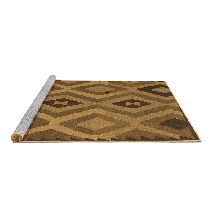 Sideview of Machine Washable Southwestern Brown Country Rug, wshcon2548brn