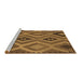 Sideview of Machine Washable Southwestern Brown Country Rug, wshcon2548brn