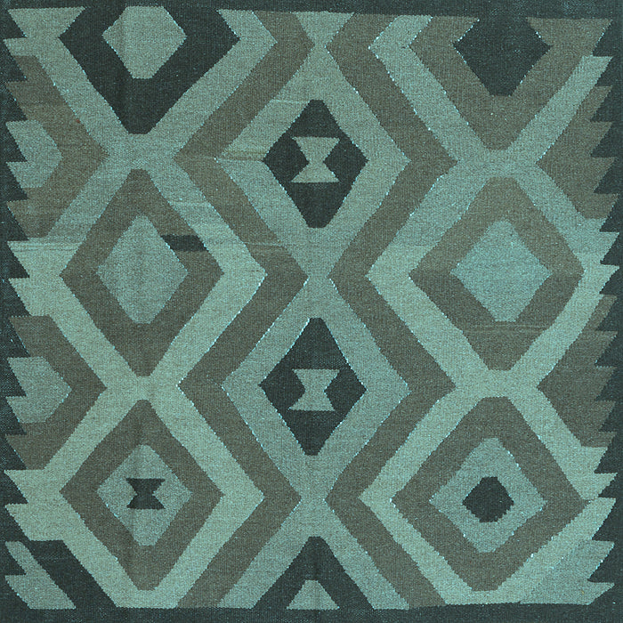 Square Southwestern Light Blue Country Rug, con2548lblu