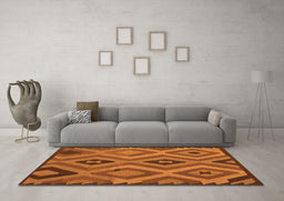 Machine Washable Southwestern Orange Country Area Rugs in a Living Room, wshcon2548org