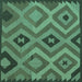 Square Southwestern Turquoise Country Rug, con2548turq