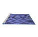 Sideview of Machine Washable Southwestern Blue Country Rug, wshcon2548blu