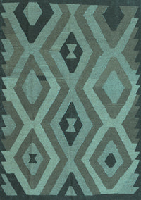 Southwestern Light Blue Country Rug, con2548lblu